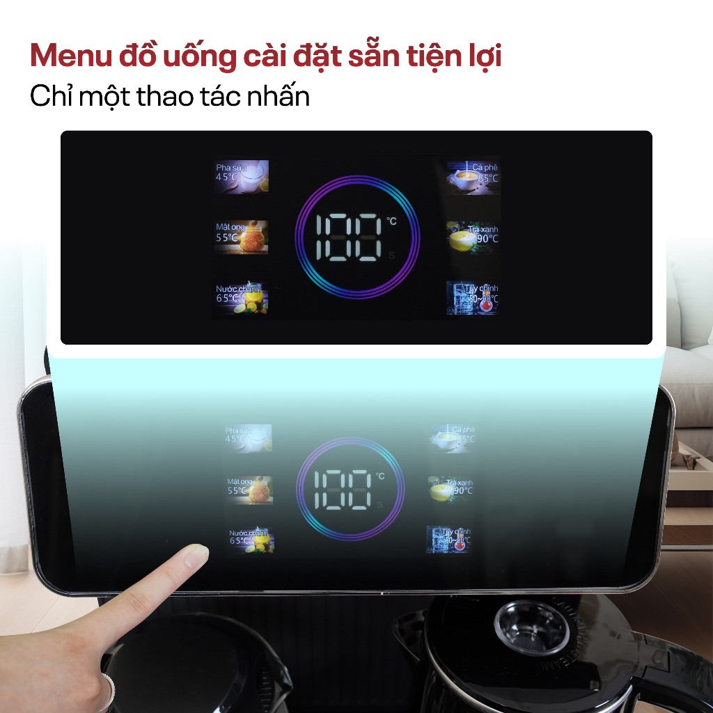 Cây nước nóng lạnh pha trà cafe Nhập Khẩu FUJIHOME TB815, Cây nước đa năng có cảm ứng tiết kiệm điện năng