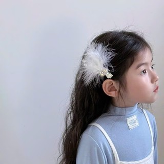 Kẹp tóc Cặp tóc lông vũ nhiều màu cho bé gái