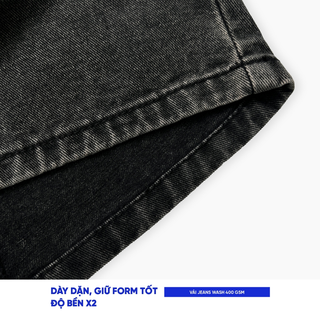 Quần short jeans ống rộng quần bò nam nữ Local Brand Chính Hãng City Cycle Quần short jeans Style Boost