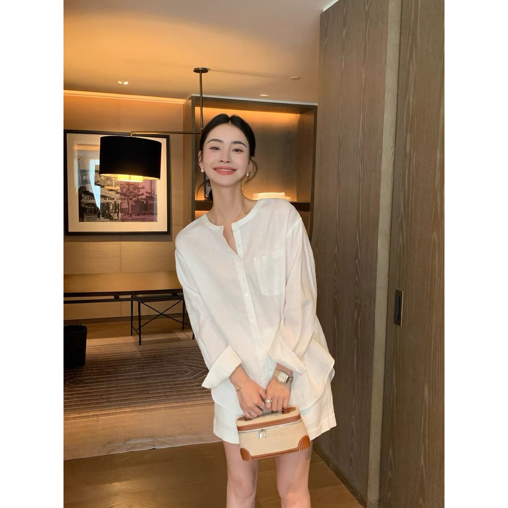 𝗖𝘂𝘀𝗶 - Áo sơ mi Linen cổ tàu BEELY