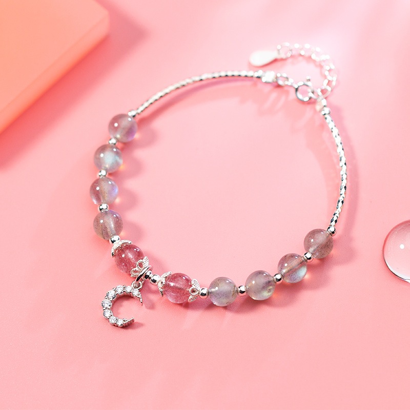 [ HỢP KIM BẠC ] Vòng Tay Đá năng lượng Moonstone, Lắc Tay Phong thủy tài lộc imoon057