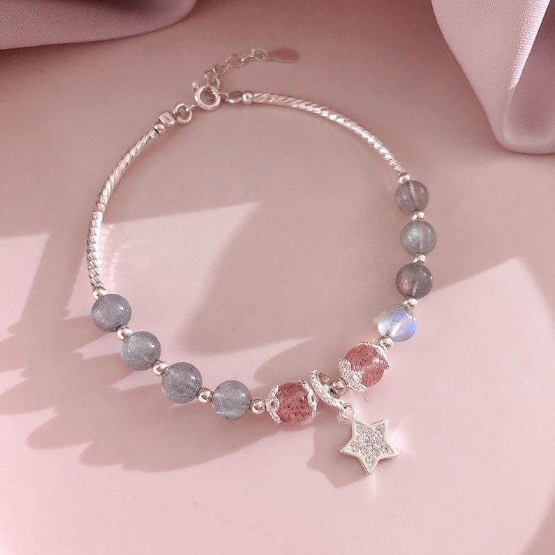 [ HỢP KIM BẠC ] Vòng Tay Đá năng lượng Moonstone, Lắc Tay Phong thủy tài lộc imoon057