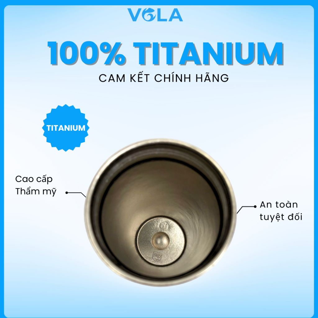 Bình giữ nhiệt VOLA 710ml chất liệu titanium sang trọng, Ly giữ nhiệt cao cấp phiên bản giới hạn
