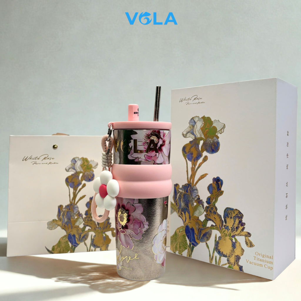 Bình giữ nhiệt VOLA 710ml chất liệu titanium sang trọng, Ly giữ nhiệt cao cấp phiên bản giới hạn