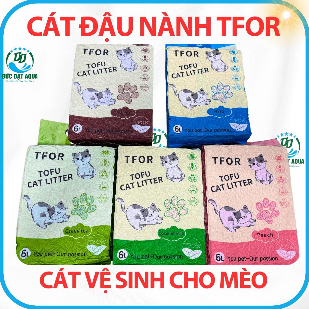 Cát Vệ Sinh Cát Đậu Nành Cho mèo Natural Tofu Cat Litter Cats Me 6L - 7L & TFOR TOFU CAT LITTER 8