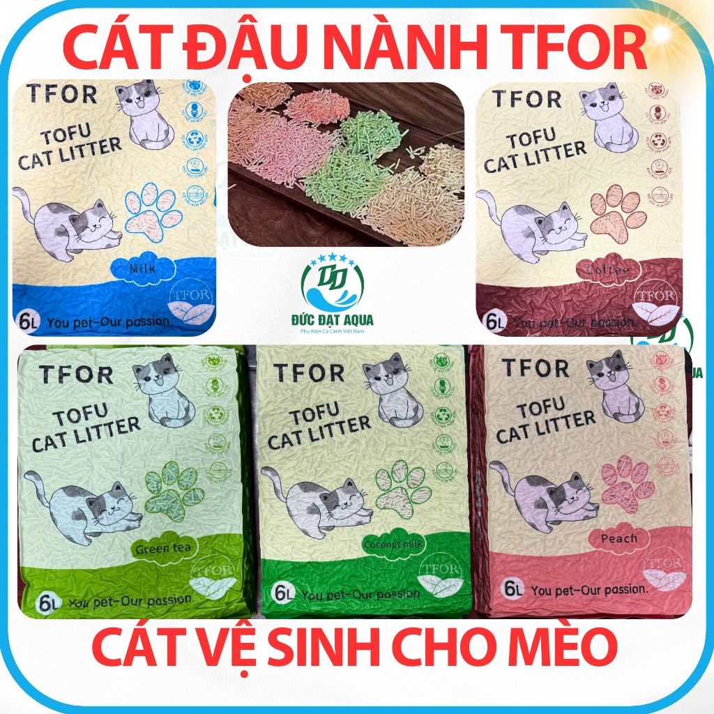 Cát Vệ Sinh Cát Đậu Nành Cho Thú Cưng TFOR TOFU CAT LITTER 6L An Toàn Cho Sức Khoẻ Mèo