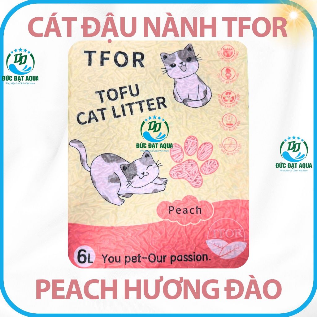 Cát Vệ Sinh Cát Đậu Nành Cho Thú Cưng TFOR TOFU CAT LITTER 6L An Toàn Cho Sức Khoẻ Mèo 7