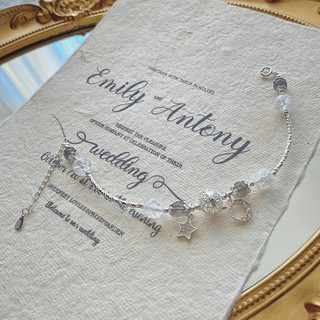 Vòng Tay Nữ Đá Năng Lượng Moonstone Lắc Tay Charm Mặt Trăng Thu Hút Năng Lượng Tự Điều Chỉnh Size Dành Cho Nàng