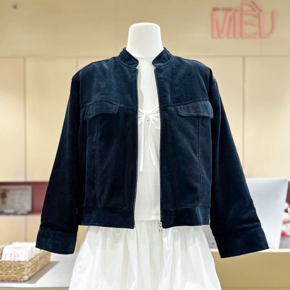 Áo khoác nữ nhung tăm Sunrise Miều Est.2013 dài tay áo khoác basic thời trang Hàn Quốc
