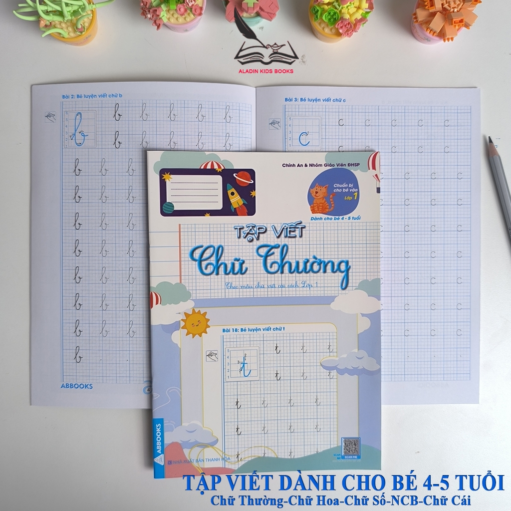 Sách-Tập Viết  Dành Cho Bé 4-5 Tuổi Luyện Chữ Thường Chữ Hoa Chữ Số Và Nét Cơ Bản