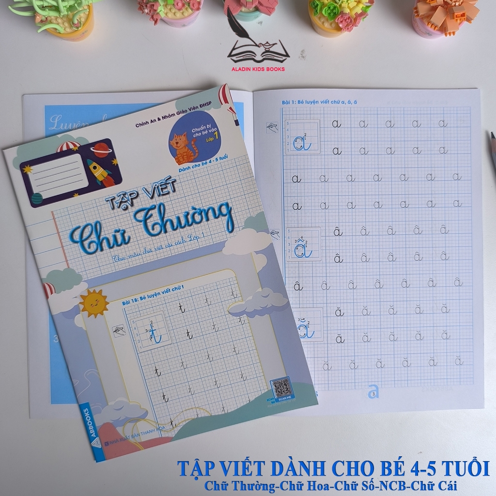 Sách-Tập Viết  Dành Cho Bé 4-5 Tuổi Luyện Chữ Thường Chữ Hoa Chữ Số Và Nét Cơ Bản