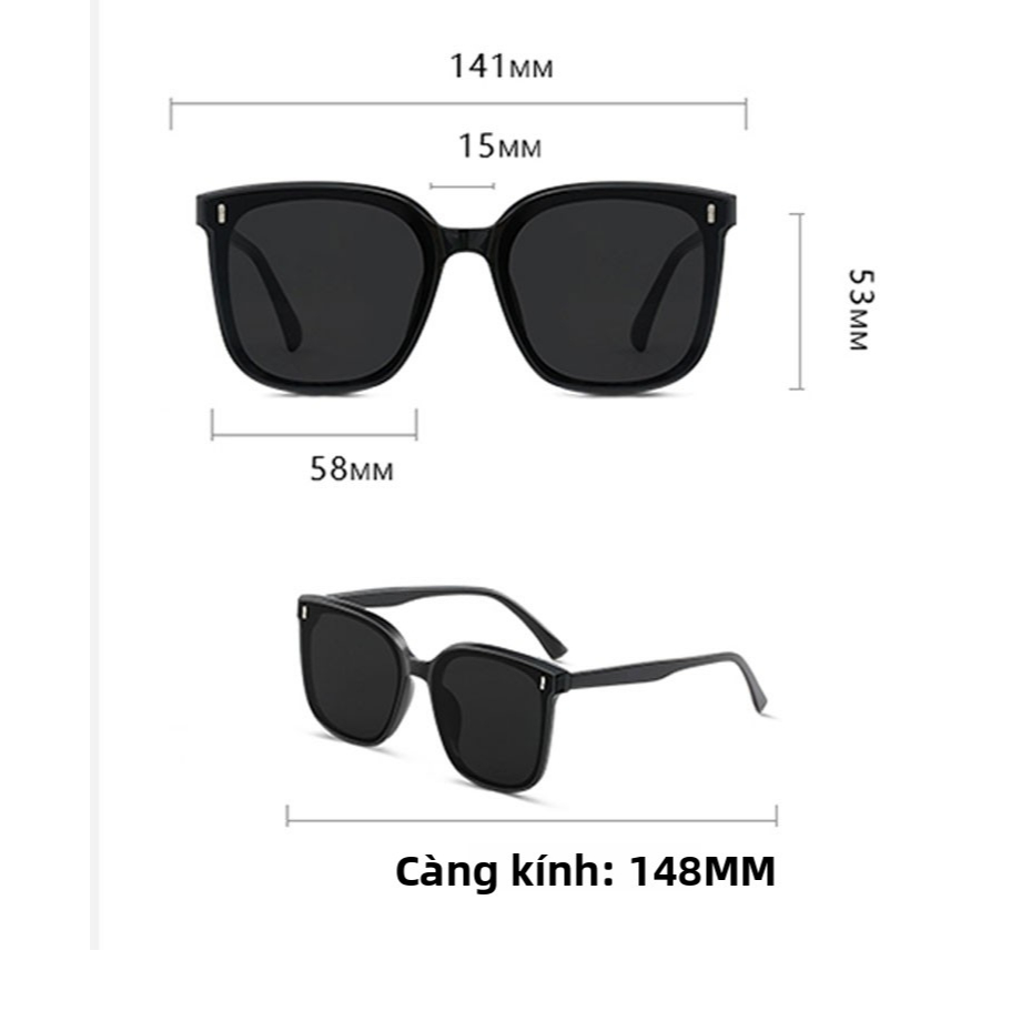 Kính Râm Gọng Vuông INNI Gấp Gọn Tiện Lợi, Kính Mát Nam Nữ Chống Tia UV Phong Cách Hiện Đại 77186