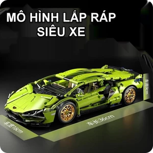Mô hình lắp ráp siêu xeLambo tỉ lệ 1:14 có Đèn làm quà tặng sinh nhật Bộ Lắp Ráp Tháo Lắp siêu xe, Đồ chơi lắp ráp