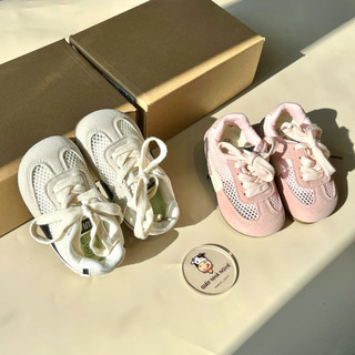 Giày thể thao da lộn phối vải lưới thoáng khí kiểu dáng unisex cho bé trai bé gái từ 1-5 tuổi ( G66 )