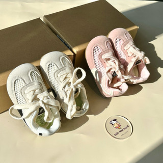 Giày thể thao da lộn phối vải lưới thoáng khí kiểu dáng unisex cho bé trai bé gái từ 1-5 tuổi ( G66 )