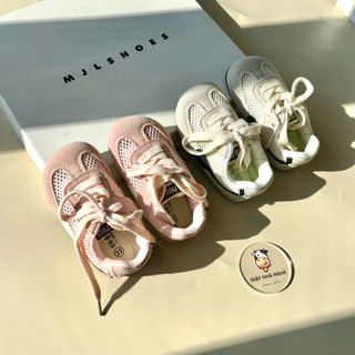 Giày thể thao da lộn phối vải lưới thoáng khí kiểu dáng unisex cho bé trai bé gái từ 1-5 tuổi ( G66 )
