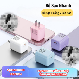 Củ sạc nhanh PD30W - Công nghệ GaN - Sạc nhanh không nóng - An toàn, ổn định - Bảo vệ thiết bị - BH 2 năm