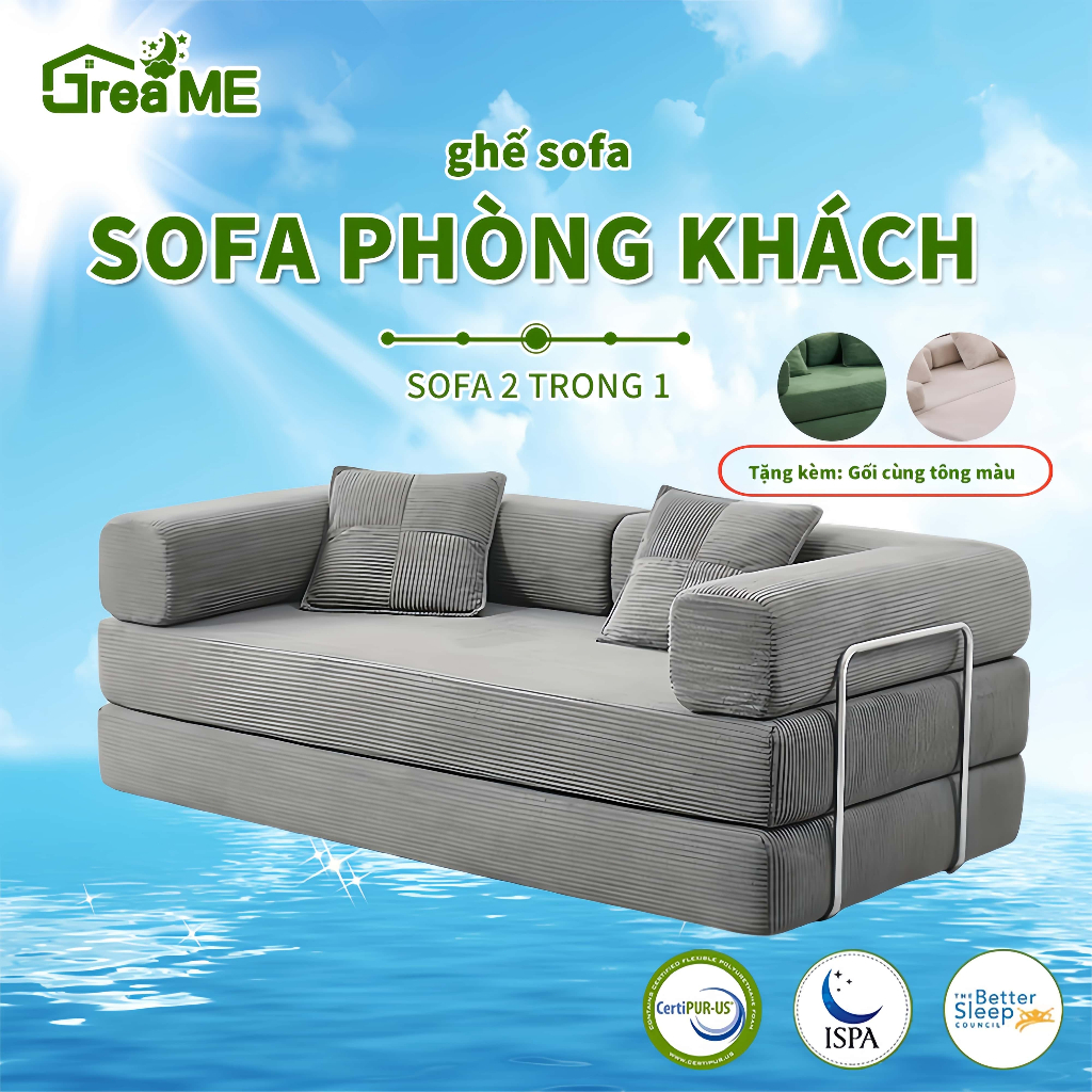 Sofa phòng khách Thiết kế 2 trong 1 Đơn giản Bắc Âu ghế sofa giường Velvet cao cấp ghế sofa lười | BigBuy360 - bigbuy360.vn