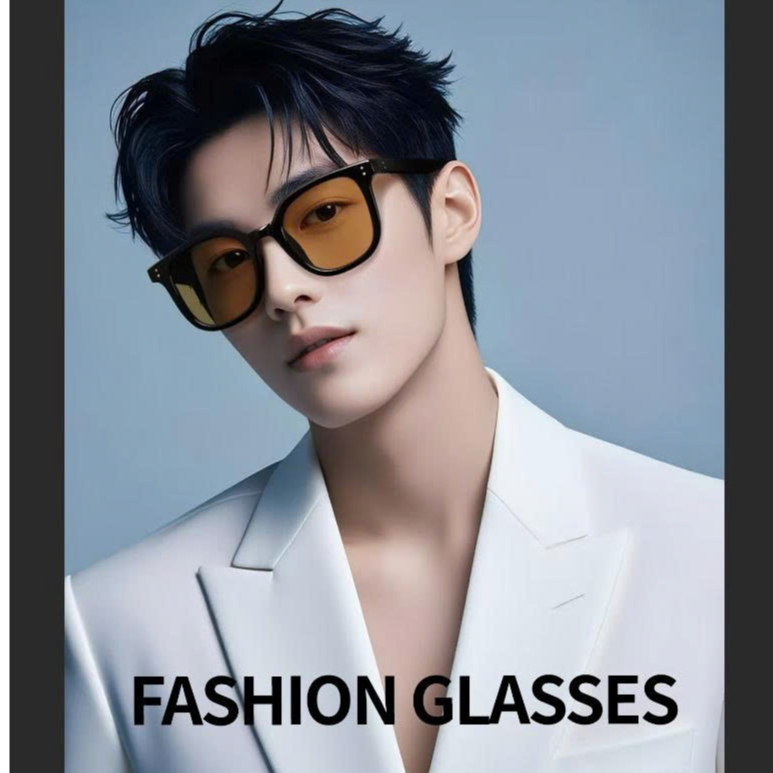 Kính Mát Vuông Unisex Màu Cam Hoàng Hôn Thời Thượng Chống Tia UV, Gọng Nhựa PC Cao Cấp - Mã 8810