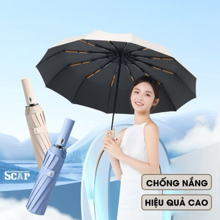 [Hàng giới hạn ] Ô gập tự động có đèn LED tay cầm chống thấm nước – Dù đi mưa nắng 3 lớp siêu bền mở đóng một chạm