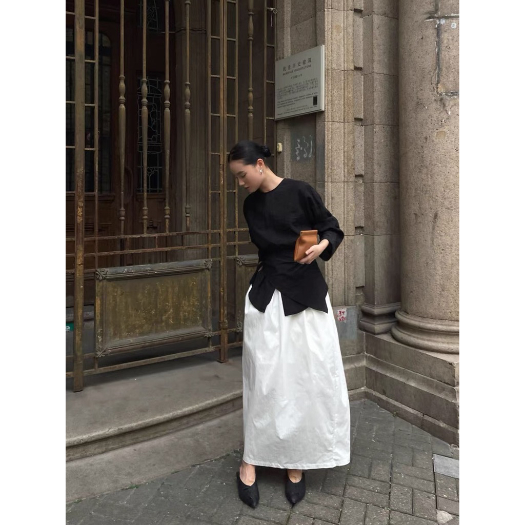 𝗦𝘂𝗻𝗶- Áo Linen xếp ly basic BEELY