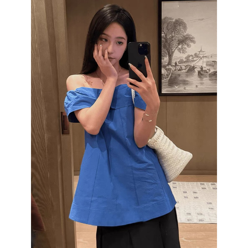 𝗡𝗲𝗹𝗹𝘆 - Áo Linen Trễ Vai S/M BEELY