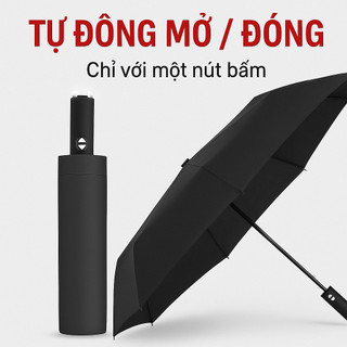 [Hàng giới hạn ] Ô gập tự động có đèn LED tay cầm chống thấm nước – Dù đi mưa nắng 3 lớp siêu bền mở đóng một chạm