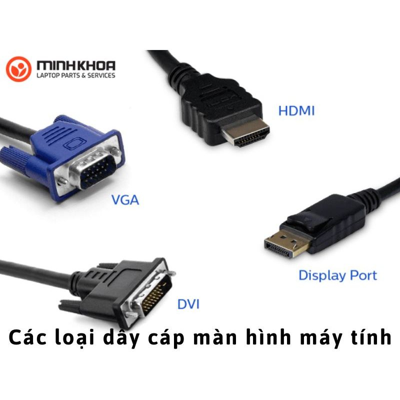 Dây cáp màn hình VGA, HDMI, DVI, DisplayPort Full chuẩn 4K/60HZ dành cho TV LCD/màn hình máy tính HD 1080p PS4/33 Xbox
