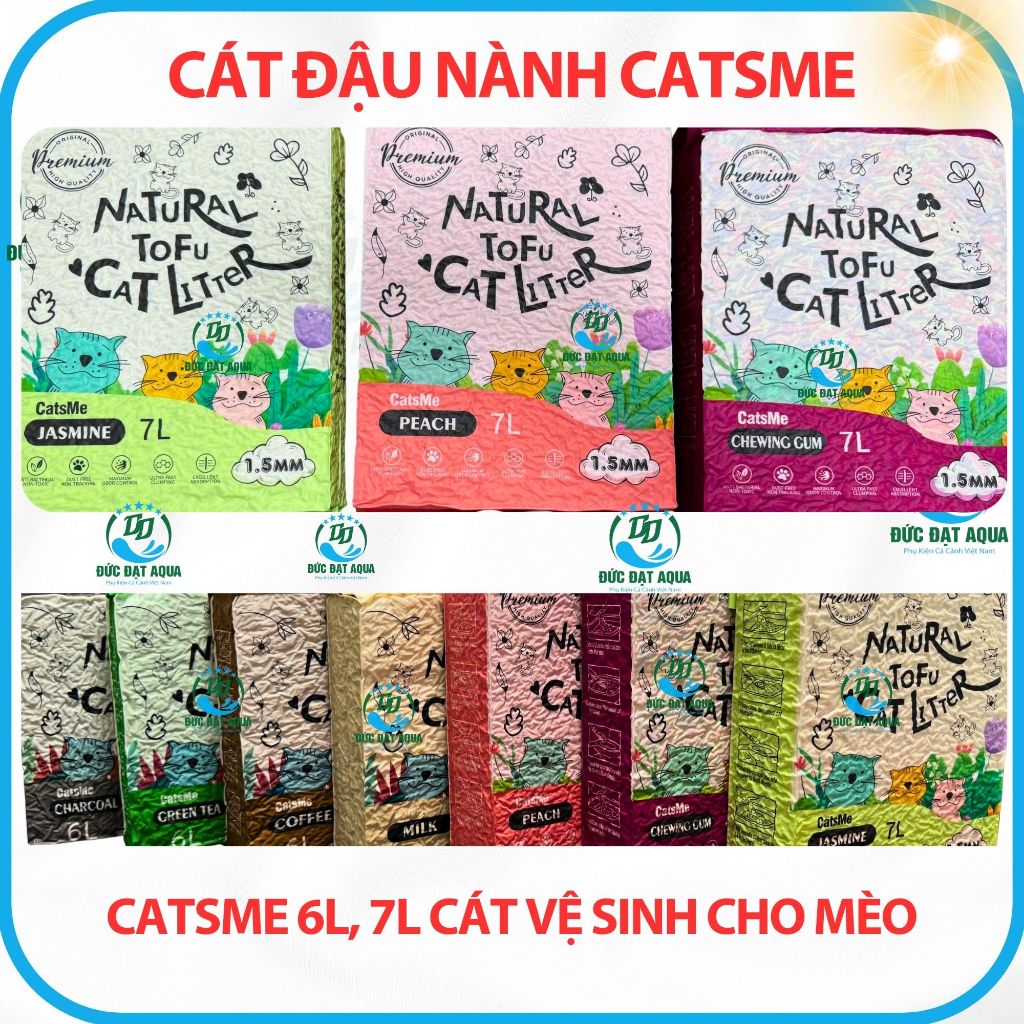 Cát Vệ Sinh Cát Đậu Nành Cho Thú Cưng Natural Tofu Cat Litter Cats Me 6L, 7L hàng chính hãng
