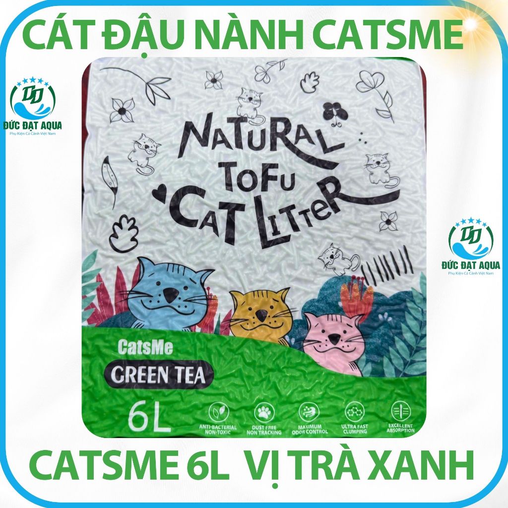 Cát Vệ Sinh Cát Đậu Nành Cho Thú Cưng Natural Tofu Cat Litter Cats Me 6L, 7L hàng chính hãng 8