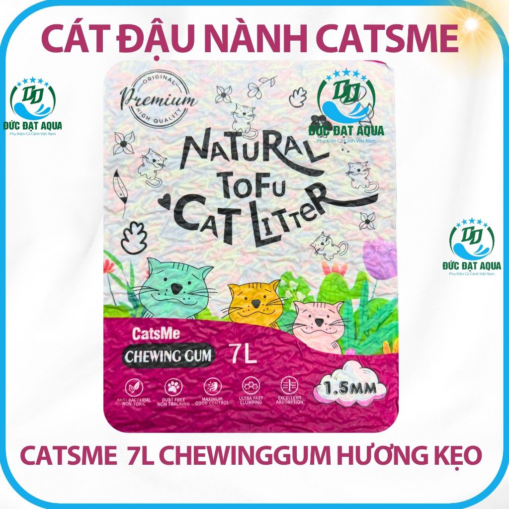 Cát Vệ Sinh Cát Đậu Nành Cho Thú Cưng Natural Tofu Cat Litter Cats Me 6L, 7L hàng chính hãng 3