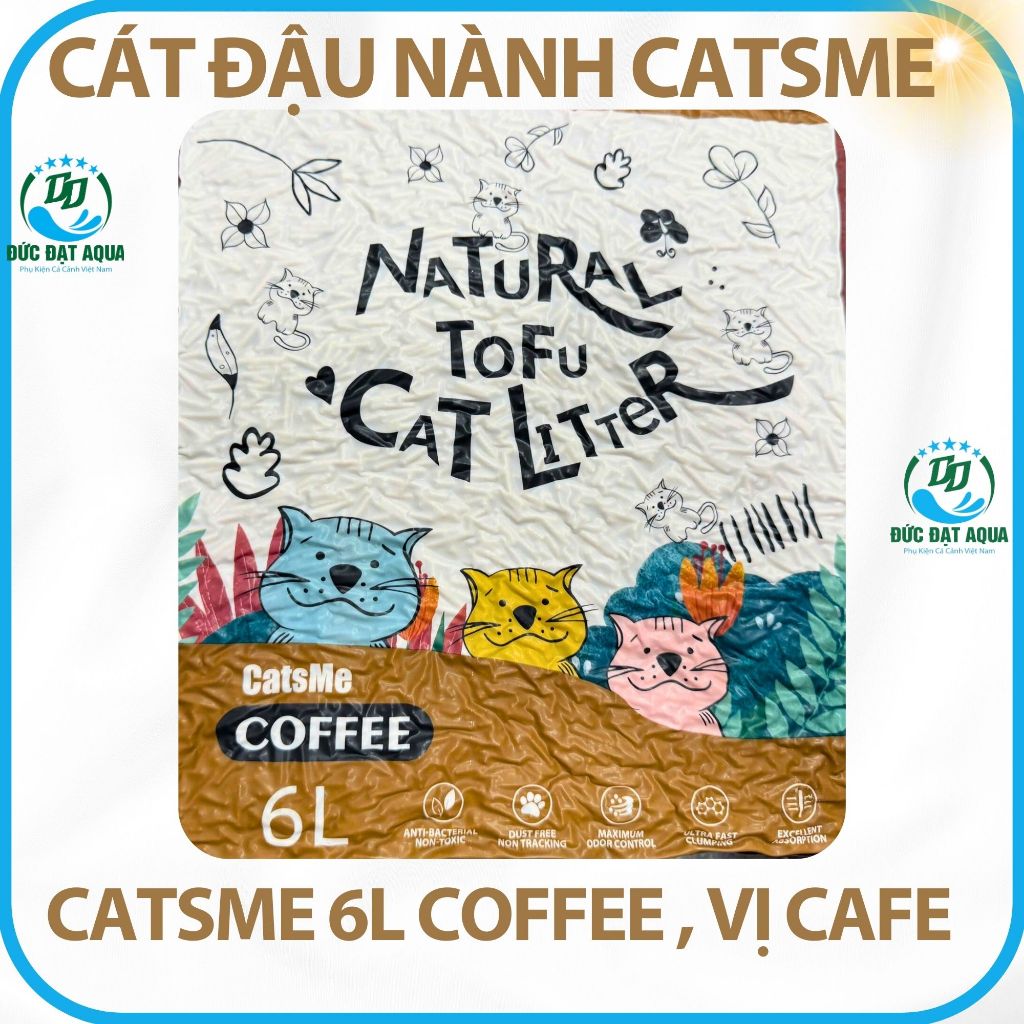 Cát Vệ Sinh Cát Đậu Nành Cho Thú Cưng Natural Tofu Cat Litter Cats Me 6L, 7L hàng chính hãng 6