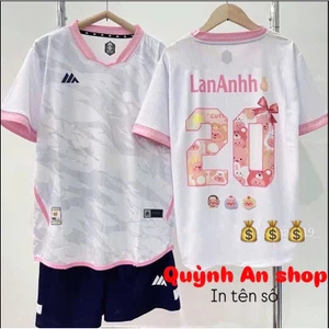Bộ quần áo bóng đá MK Hồng in tên số theo yêu cầu-Áo bóng đá,đồ đá banh chất liệu thun, mè