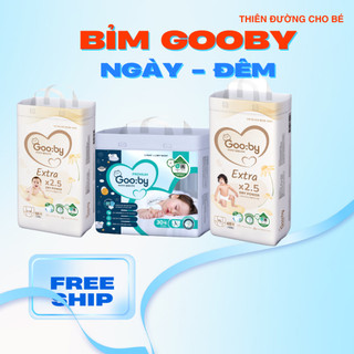 (mua bỉm tặng quà) Bỉm ngày ,đêm Gooby Extra Quần/Dán siêu mỏng mềm, thấm hút tốt size dán NB/S/M quần M/L/XL/XXL/XXXL