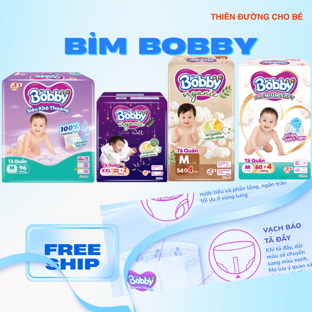 Tã/Bỉm quần Bobby Ultra+/Bobby Premium đủ size M96/L88/XL76/XXL70 cho ...