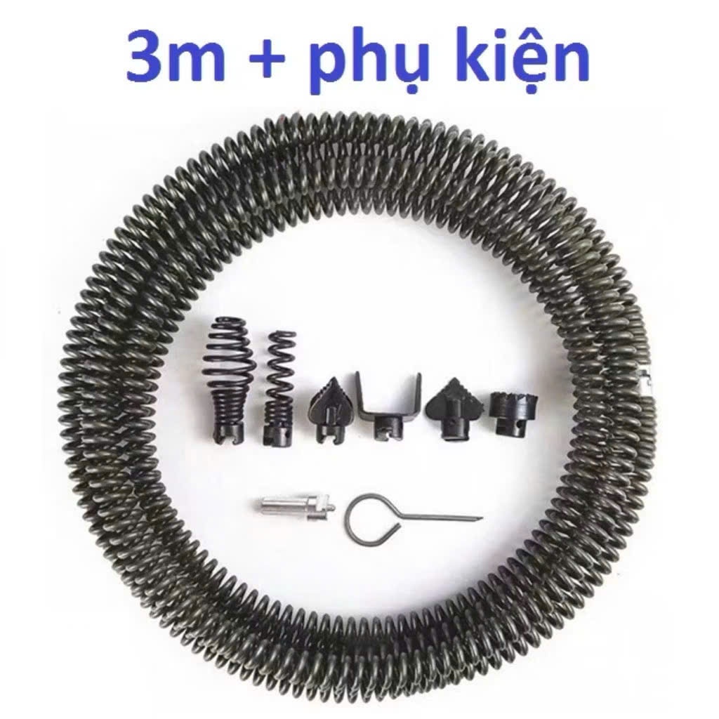 Dụng cụ dây lò xo thông tắc cống 16mm si chuyên dụng, dễ dàng vệ sinh đường ống