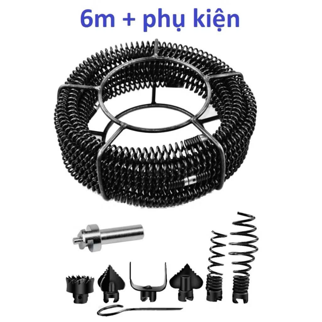 Dụng cụ dây lò xo thông tắc cống 16mm si chuyên dụng, dễ dàng vệ sinh đường ống