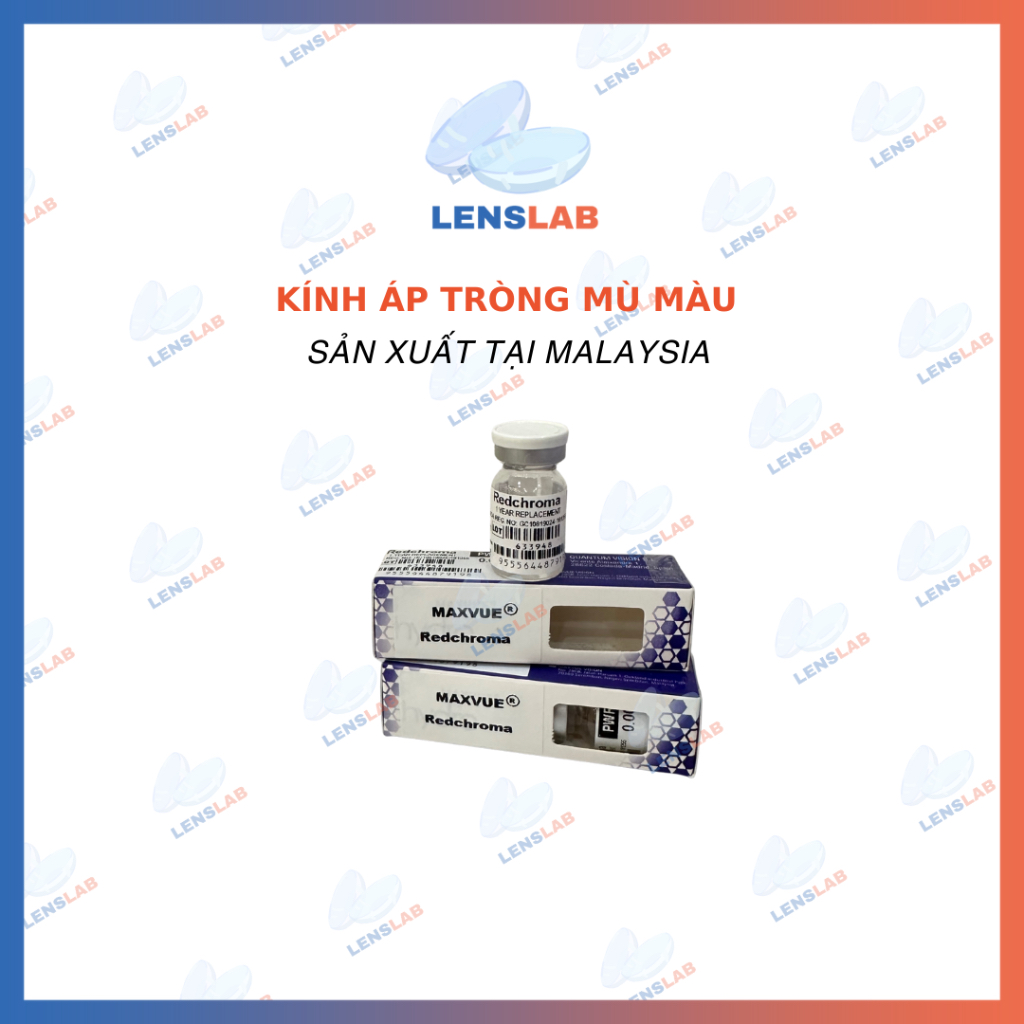 1 Miếng - Kính Áp Tròng Mù Màu Đỏ và Xanh Maxvue