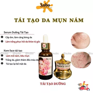 Kem Face Tái Tạo Gia Truyền SPA Loại Xịn, Mờ Nám Sạch Mụn Gồm Kem Và Serum