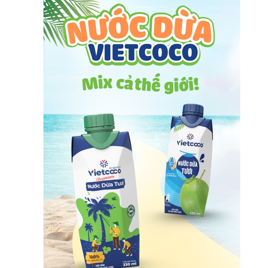 Nước dừa tươi Vietcoco hộp giấy 330ml