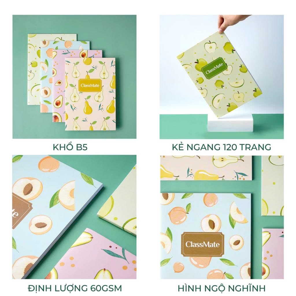 Combo 10 Vở Kẻ Ngang 80/120/200 Trang B5 MONDEZ & CLASSMATE Vở Viết Giấy 70gsm Không Thấm Mực