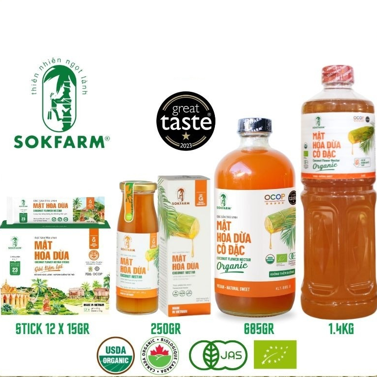 Mật Hoa Dừa Cô Đặc Organic Sokfarm Cân Bằng Điện Giải Ổn Định Đường Huyết