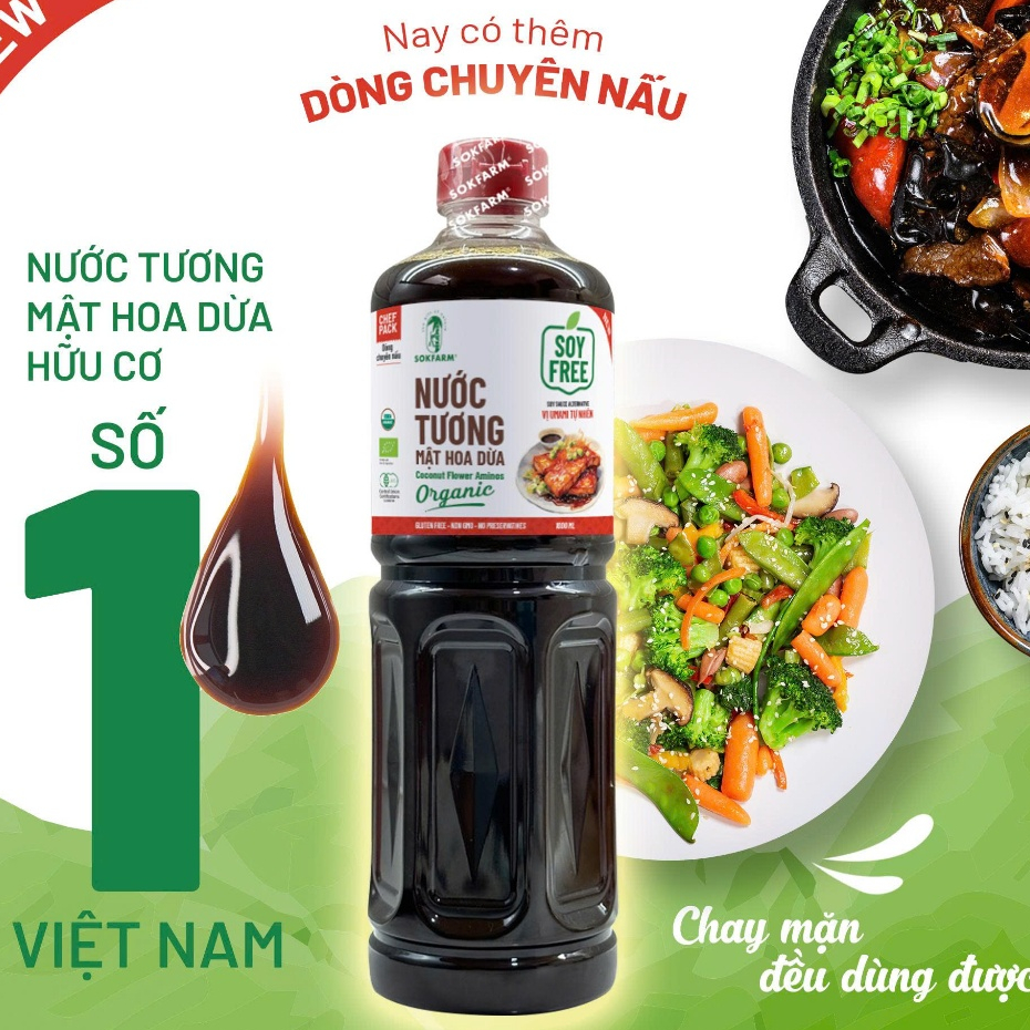 Nước Tương Mật Hoa Dừa Organic Sokfarm Vị UMAMI Tự Nhiên