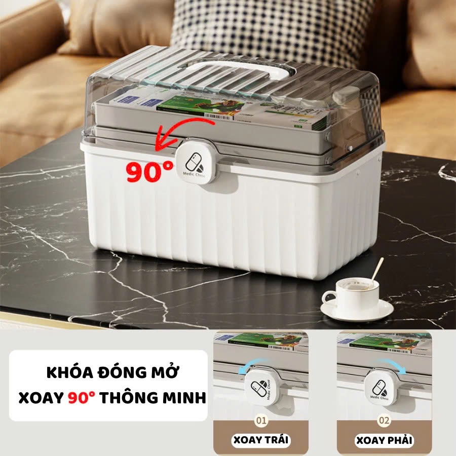 Hộp Đựng Thuốc Y Tế Cứu Thương Nhiều Tầng Tiện Dụng Cho Gia Đình