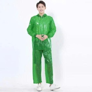 Bộ quần áo mưa chấm bi nhựa dẻo PVC chống thấm siêu bền - Hàng cao cấp Hà Nội HTC