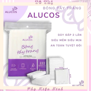 Bông tẩy trang ALUCOS 222 miếng dày 3 lớp mẫu mới cao cấp - Tô Thị