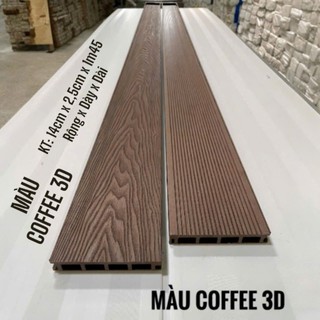 Thanh sàn gỗ nhựa ngoài trời 3D- Rộng 14cm x Dài 1m45 siêu cứng