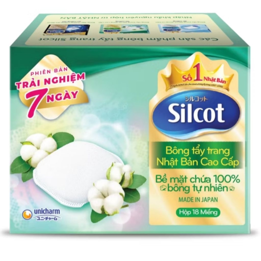 1 Bông tẩy trang/khăn lau mặt silcot Nhật Bản cao cấp hàng khuyến mại