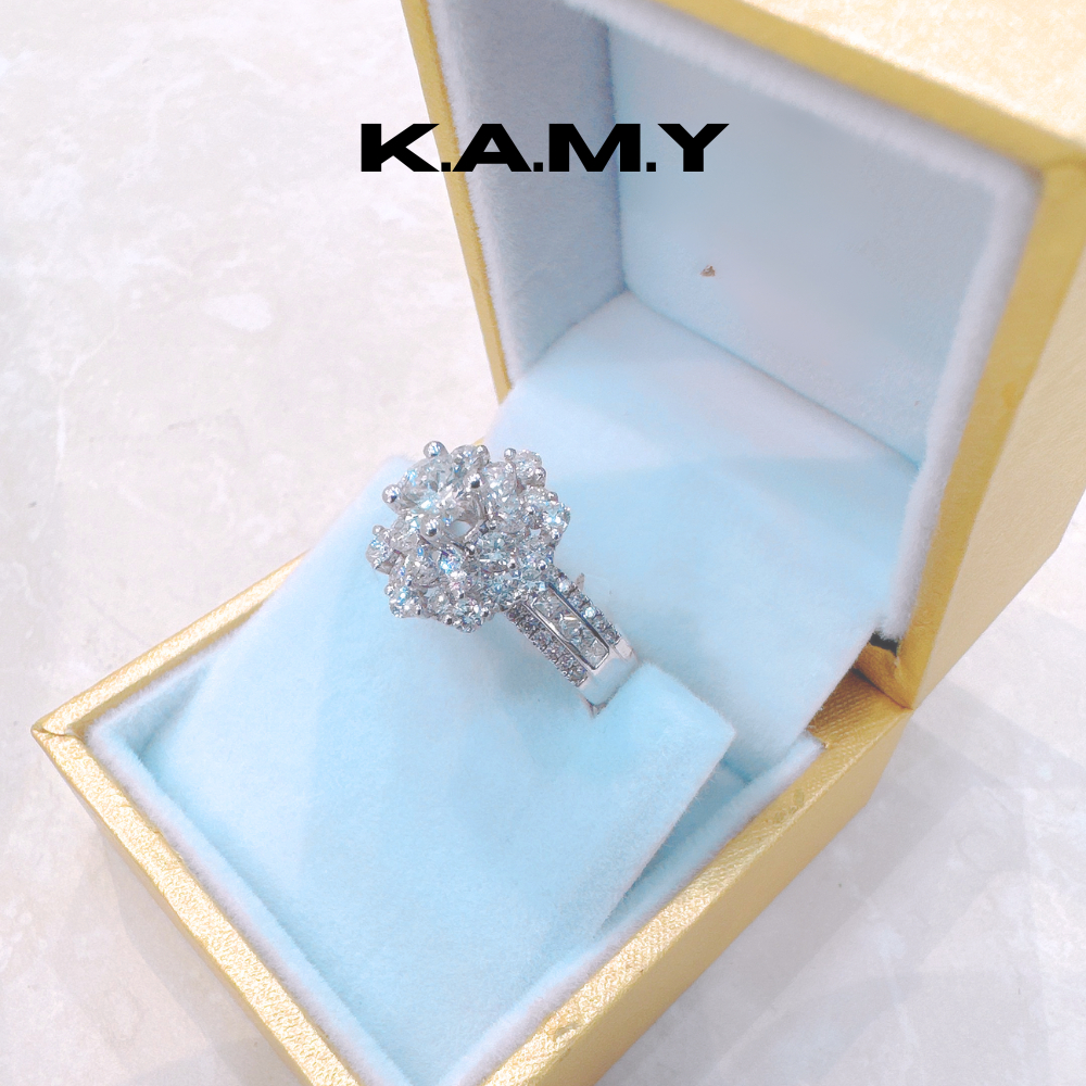 Nhẫn Nữ Đính Đá CZ Cao Cấp Xi Kim Sang Trọng – Nhẫn Thời Trang Lấp Lánh Phong Cách K.A.M.Y