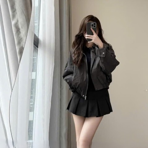 Áo khoác kaki dáng vừa, áo khoác mềm dáng rộng có cổ TAM K01